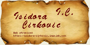 Isidora Ćirković vizit kartica